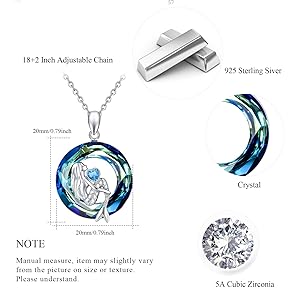 marmaid.no.1 Amazon.com: AOVEAO Crystal Mermaid Necklace 925 Sterling